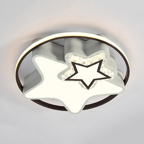 Modern Led Acrylic Star Flushmount Ceiling Light - White Flush Mount For Bedrooms / A