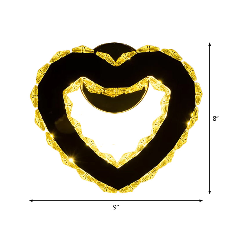 Modern Gold Wifi/Dual C Hotel Wall Sconce With Crystal Encrusted Led Lighting