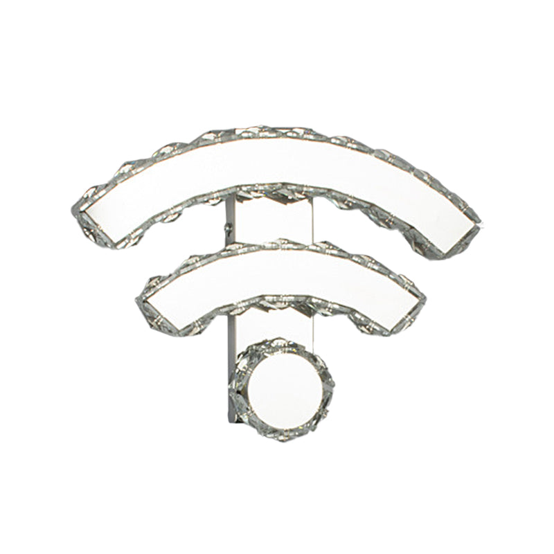 Modern Gold Wifi/Dual C Hotel Wall Sconce With Crystal Encrusted Led Lighting