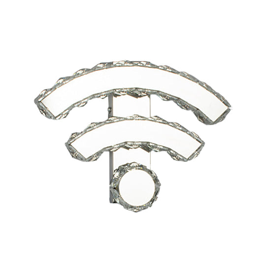 Modern Gold Wifi/Dual C Hotel Wall Sconce With Crystal Encrusted Led Lighting