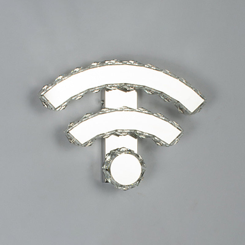 Modern Gold Wifi/Dual C Hotel Wall Sconce With Crystal Encrusted Led Lighting