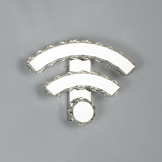 Modern Gold Wifi/Dual C Hotel Wall Sconce With Crystal Encrusted Led Lighting