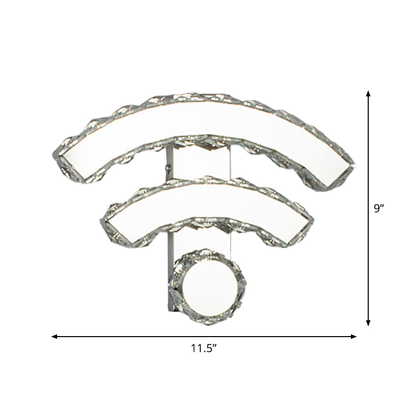 Modern Gold Wifi/Dual C Hotel Wall Sconce With Crystal Encrusted Led Lighting