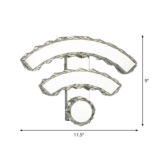 Modern Gold Wifi/Dual C Hotel Wall Sconce With Crystal Encrusted Led Lighting