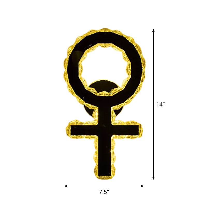 Modern Gold Wifi/Dual C Hotel Wall Sconce With Crystal Encrusted Led Lighting