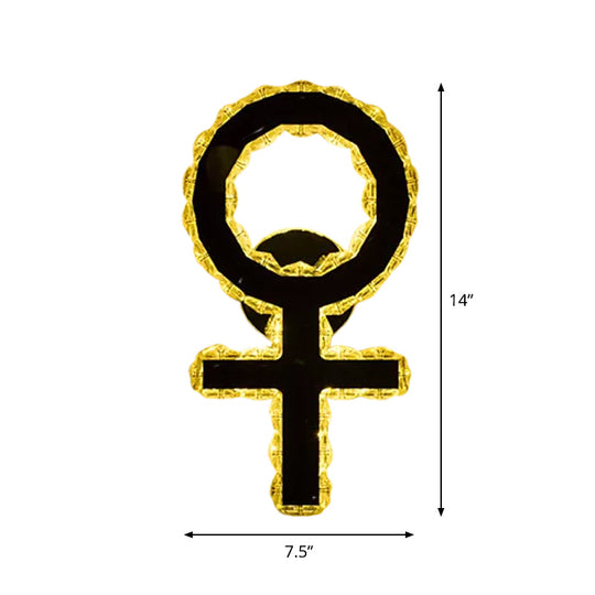 Modern Gold Wifi/Dual C Hotel Wall Sconce With Crystal Encrusted Led Lighting