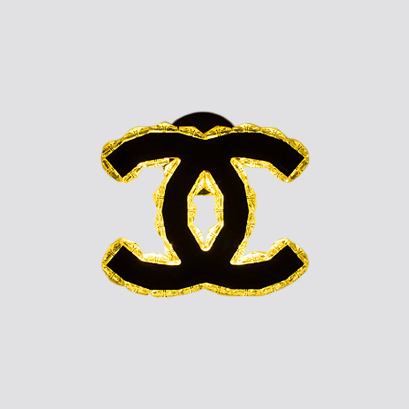 Modern Gold Wifi/Dual C Hotel Wall Sconce With Crystal Encrusted Led Lighting