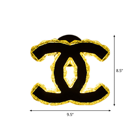 Modern Gold Wifi/Dual C Hotel Wall Sconce With Crystal Encrusted Led Lighting