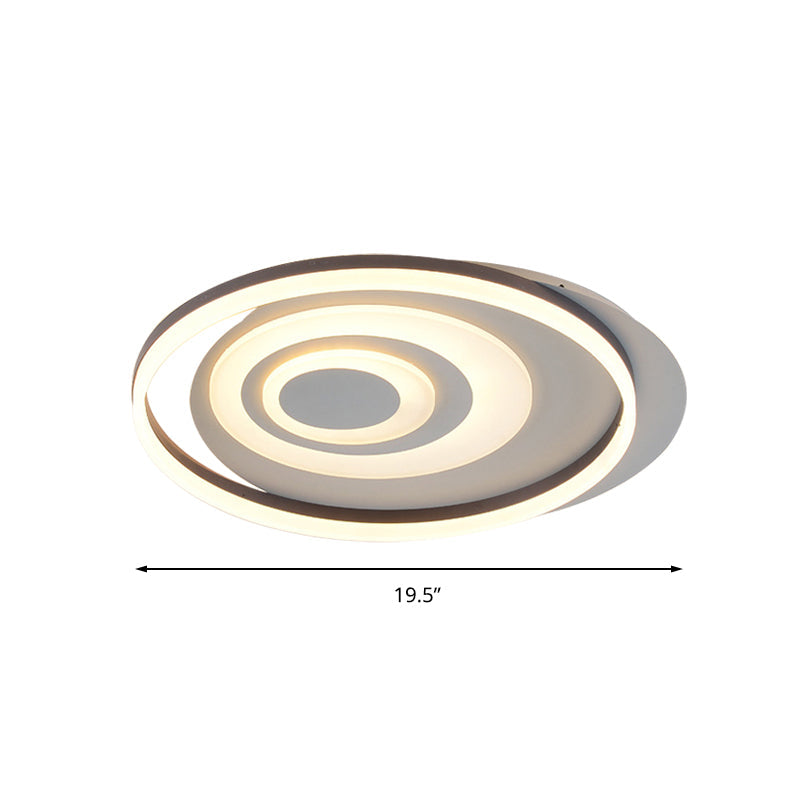 Contemporary Led Ceiling Lamp: White Acrylic Flush Mount For Kids’ Bedroom