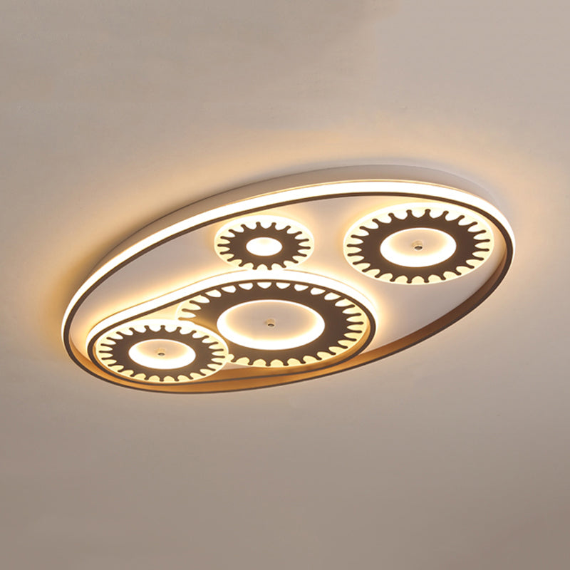 Led Flush Mount Ceiling Light In Contemporary White Acrylic Design For Kid’s Room Or Balcony