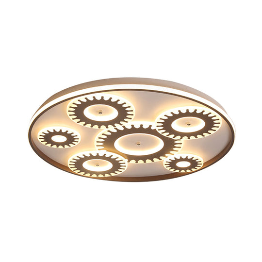 Led Flush Mount Ceiling Light In Contemporary White Acrylic Design For Kid’s Room Or Balcony