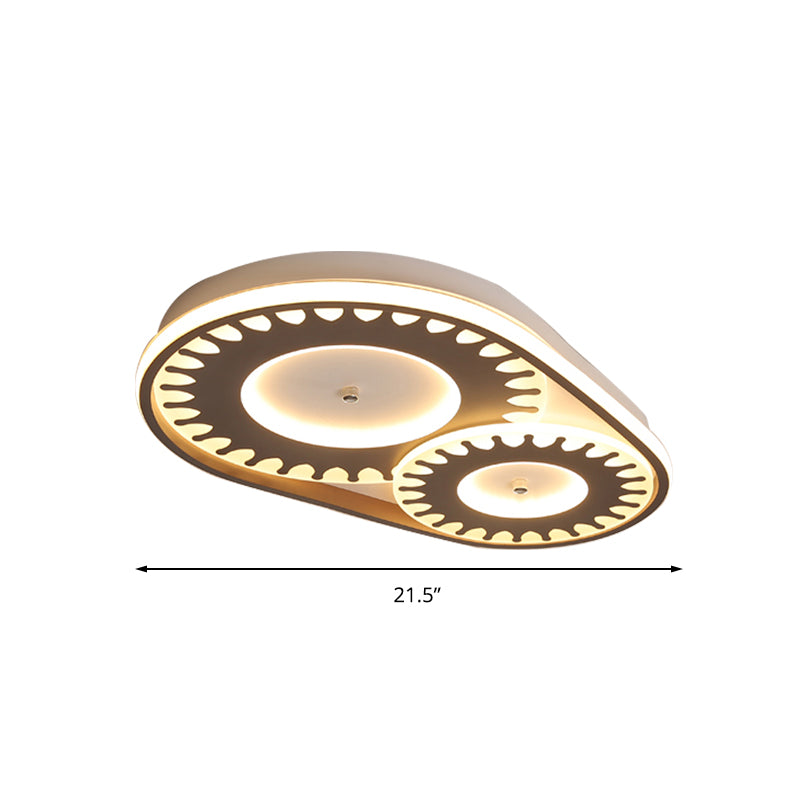 Led Flush Mount Ceiling Light In Contemporary White Acrylic Design For Kid’s Room Or Balcony