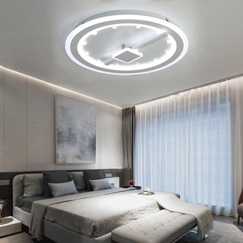 Sleek Slim Panel Led Flush Ceiling Light For Dining Room - Creative Circle Design With Acrylic
