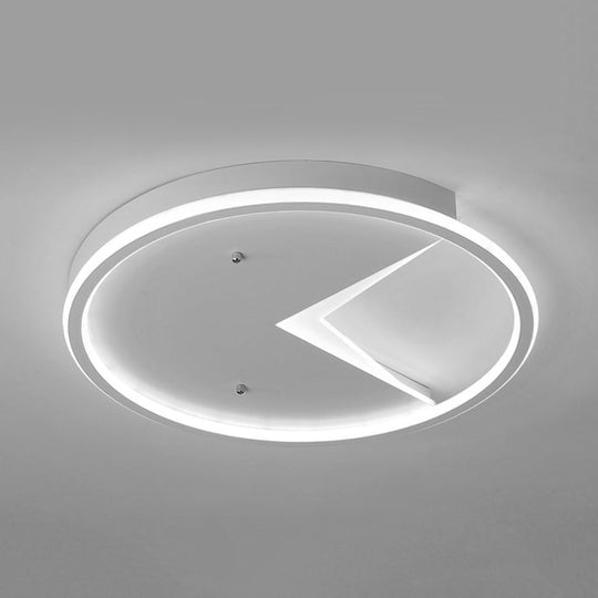 Sleek Slim Panel Led Flush Ceiling Light For Dining Room - Creative Circle Design With Acrylic