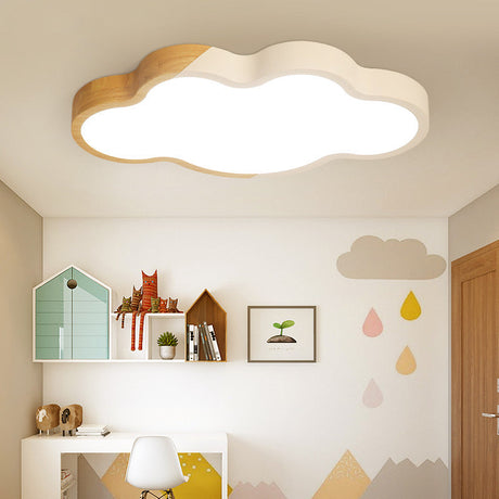 Nordic Cloud Shape Led Ceiling Light For Kids Bedroom - Acrylic Flush Mount Energy Saving