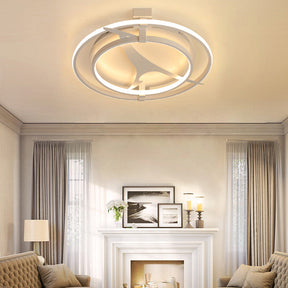 Kangaroo Baby Cartoon Led Ceiling Light - Acrylic Metal Flush Mount In White / 17’ Warm