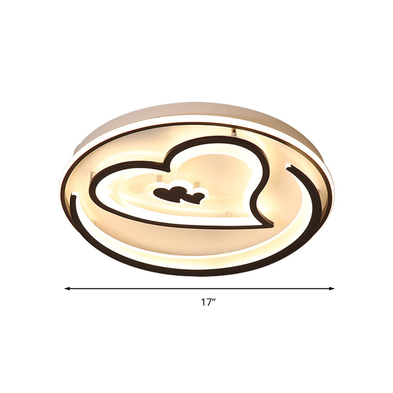 Nordic Style Led Black Acrylic Loving Heart Ceiling Light - Ideal For Hotels And Restaurants