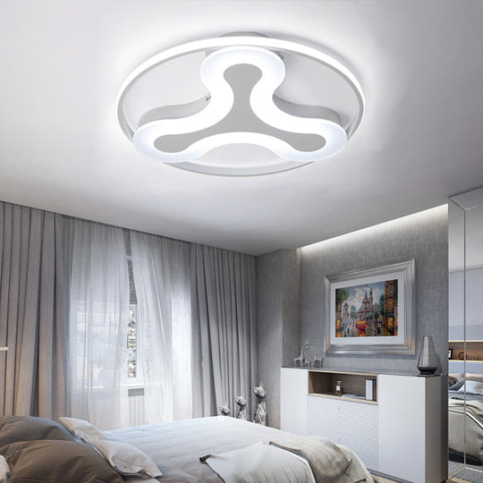 Modern Acrylic Led Ceiling Lamp - Stylish Y - Shaped Flush Light In White For Foyer Or Hotel / 17’
