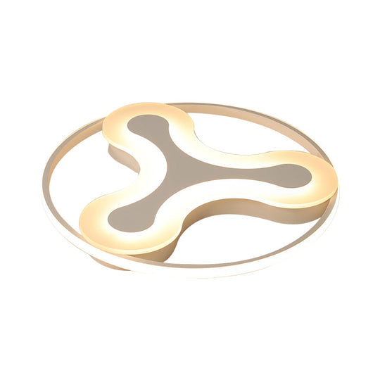 Modern Acrylic Led Ceiling Lamp - Stylish Y-Shaped Flush Light In White For Foyer Or Hotel / 17 Warm