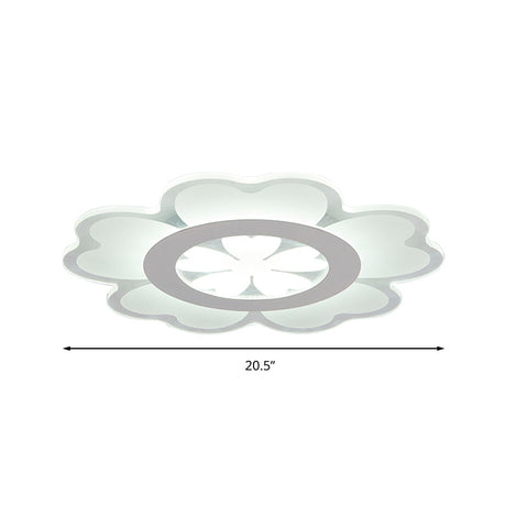 Heart-Shaped Petal Ceiling Light With Led Flush Mount For Kids Room