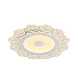 Romantic Led Ceiling Mount Light With Acrylic Rose Edge - Ideal For Girls Bedroom