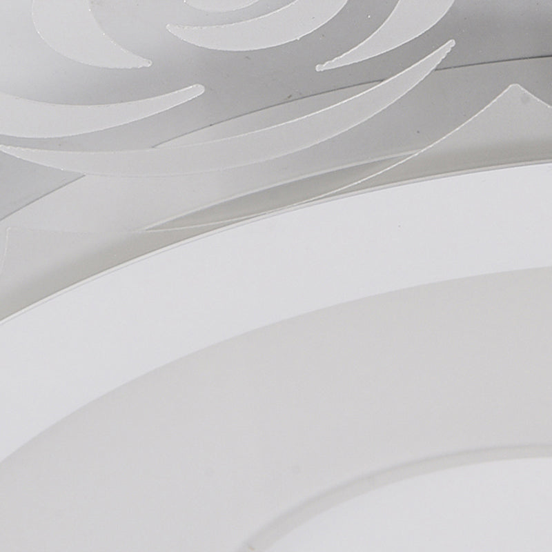 Romantic Led Ceiling Mount Light With Acrylic Rose Edge - Ideal For Girls’ Bedroom