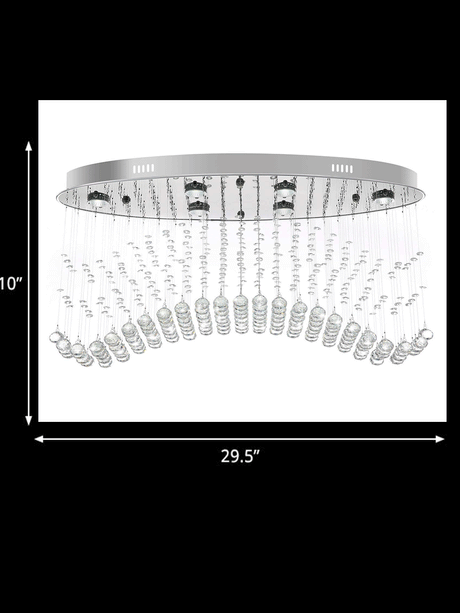 Modern Led Crystal Orb Ceiling Light In Chrome Finish For Bedrooms