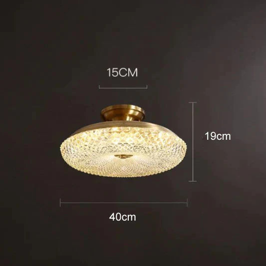 Light Luxury Post Modern Led Copper Ceiling Lamp / Led Tricolor Light
