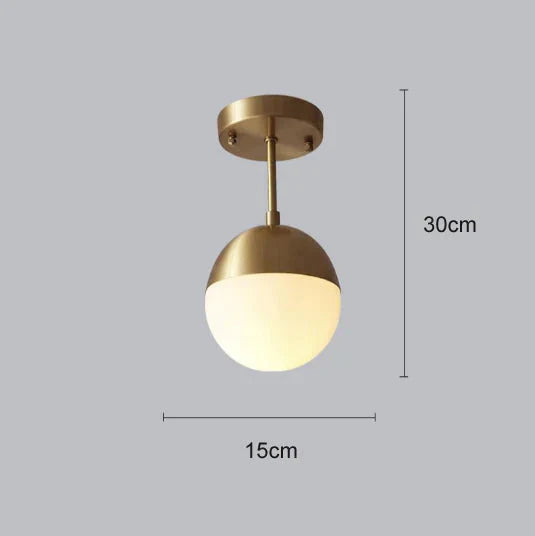 Nordic All Copper Single Head Ceiling Lamp / Without A Light Source
