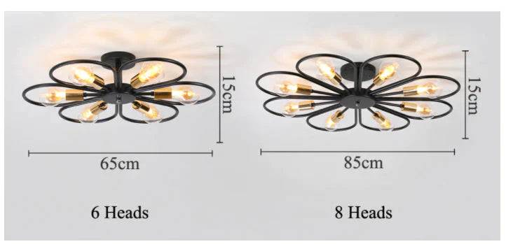 Vintage Industrial Rustic Flush Mount Ceiling Light Metal Lamp Fixture American-Style Village Style