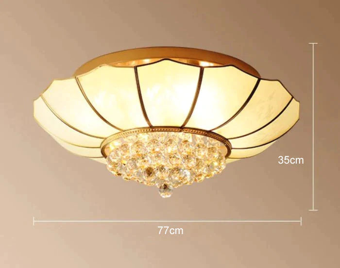 Crystal Living Room Lamp Led All Copper Ceiling