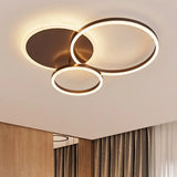 2/3/5-Light Flush Ceiling Light With Brown Acrylic Shade - Warm/White For Living Room