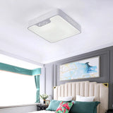 20’/41’ Wide White Square/Rectangle Led Flush Mount Modern Ceiling Lamp Metal / 20’