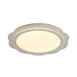 Simple Acrylic Led Flush Mount Light: White Flower Shape For Bedroom & Porch