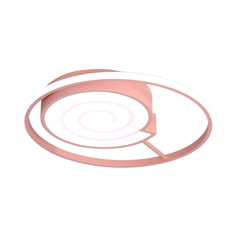 Lovely Lollipop Led Ceiling Lamp For Kids’ Bedrooms - Acrylic Flush Mount Light With Ring