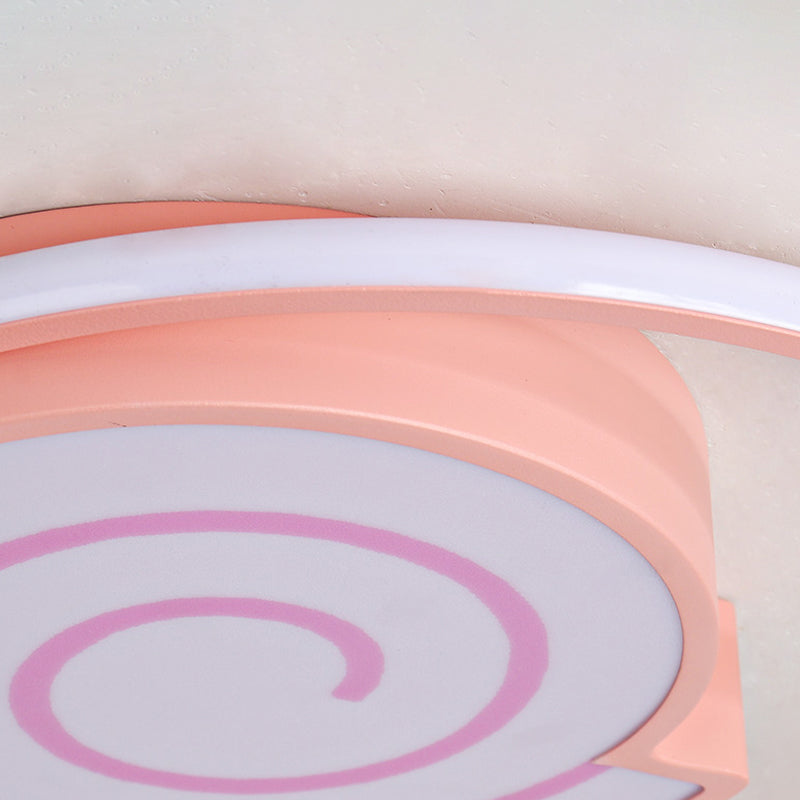 Lovely Lollipop Led Ceiling Lamp For Kids’ Bedrooms - Acrylic Flush Mount Light With Ring