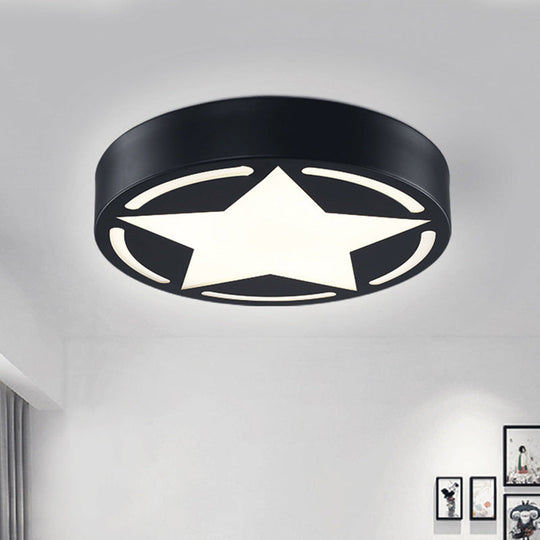 Modern Acrylic Star Ceiling Light For Childrens Bedroom - Flush Mount Fixture
