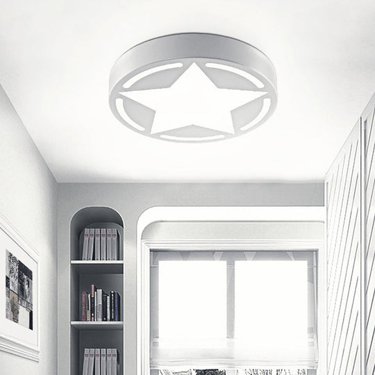 Modern Acrylic Star Ceiling Light For Children’s Bedroom - Flush Mount Fixture White /