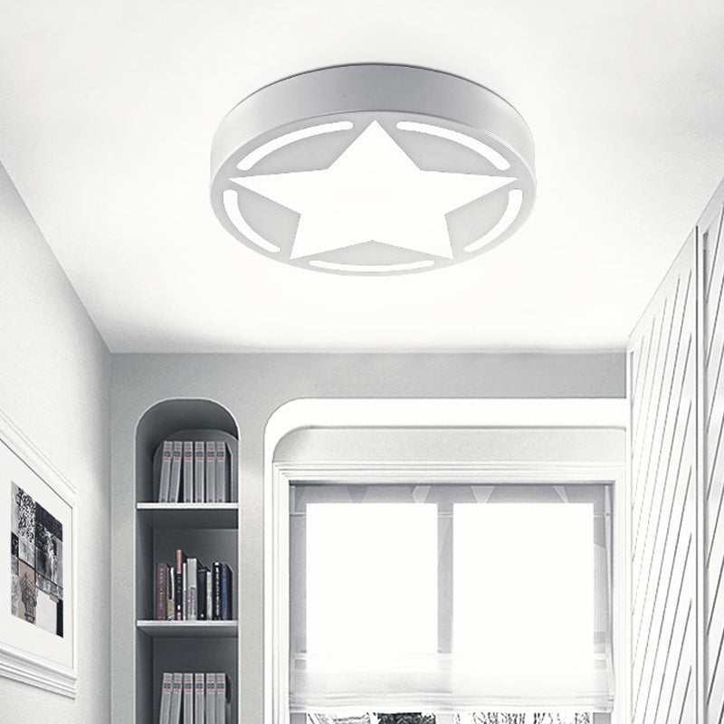 Modern Acrylic Star Ceiling Light For Childrens Bedroom - Flush Mount Fixture White /