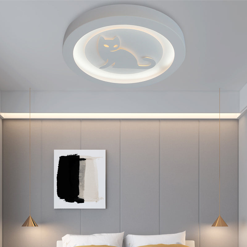 Nordic White Led Circular Flush Ceiling Light For Living Room / B