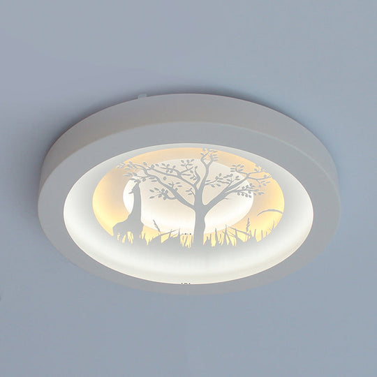 Nordic White Led Circular Flush Ceiling Light For Living Room