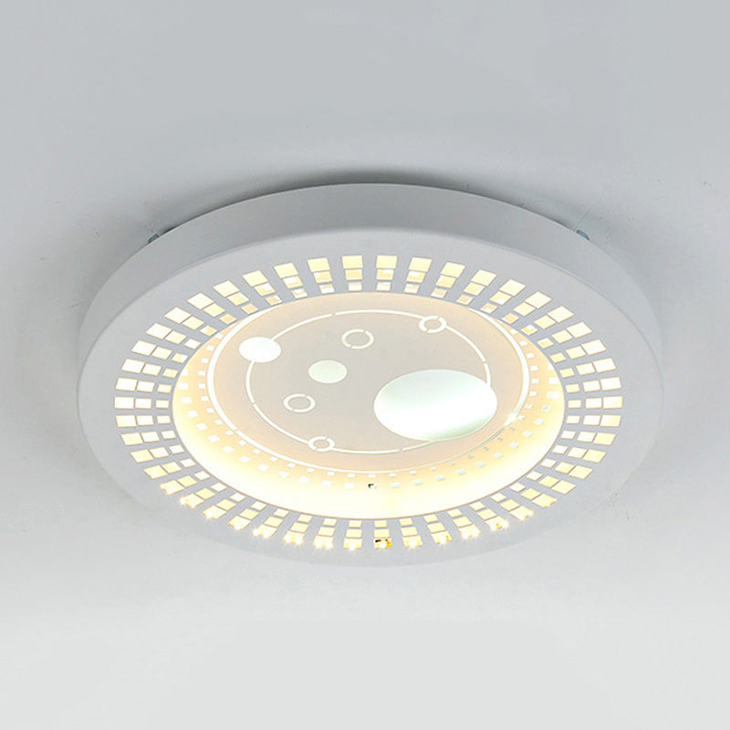 Modern White Circle Shade Ceiling Light - Acrylic Flush Mount For Hallway
