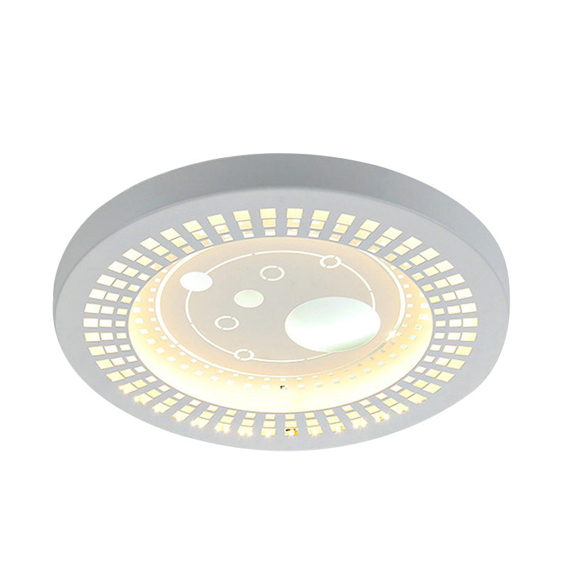 Modern White Circle Shade Ceiling Light - Acrylic Flush Mount For Hallway