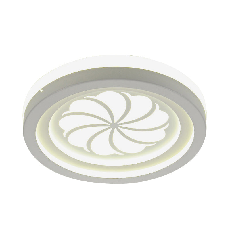 Modern White Circle Shade Ceiling Light - Acrylic Flush Mount For Hallway