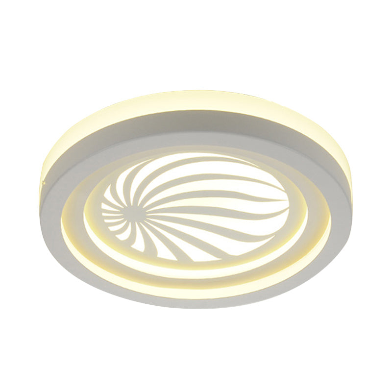 Modern White Circle Shade Ceiling Light - Acrylic Flush Mount For Hallway
