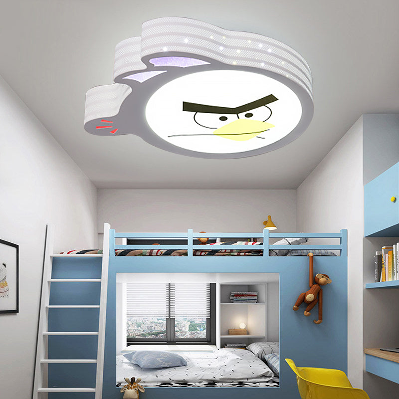 Kids Cartoon Flush Mount Ceiling Light: Modern Acrylic Fixture In White / B