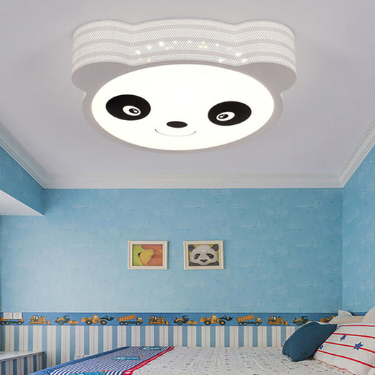 Kids Cartoon Flush Mount Ceiling Light: Modern Acrylic Fixture In White / A