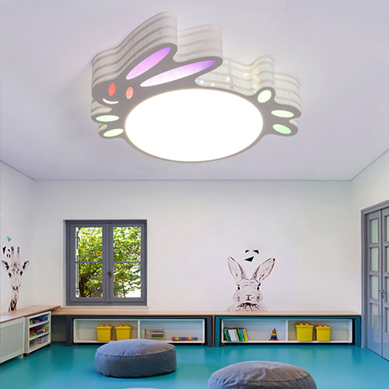 Kids Cartoon Flush Mount Ceiling Light: Modern Acrylic Fixture In White / C