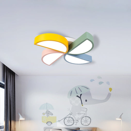 Contemporary Acrylic Led Flush Mount Light In White For Kids’ Bedroom