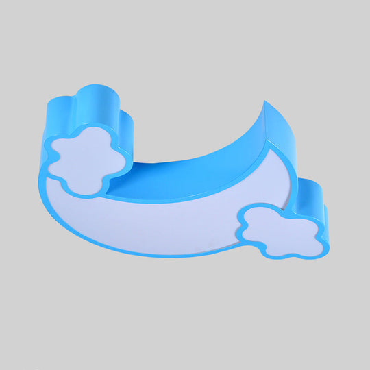 Blue Moon Bedroom Led Ceiling Light With Acrylic Flush Mount / B